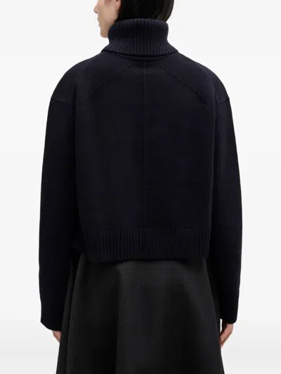 Ganni Roll-neck Sweater In Black