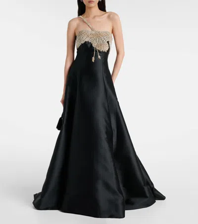Costarellos Venezia Embellished Gown In Black