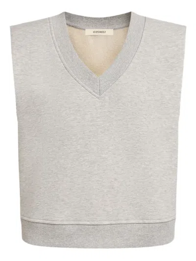 12 Storeez V-neck Vest In Gray