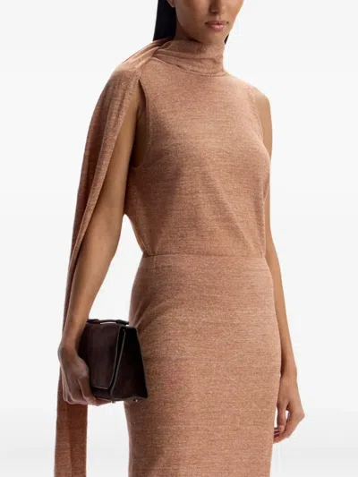 12 Storeez Scarf Sweater In Brown