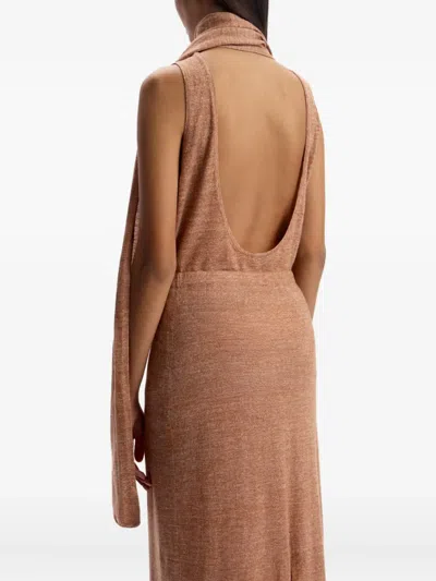 12 Storeez Scarf Sweater In Brown