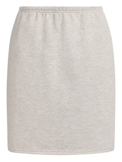12 Storeez Drawstring-waist Terry Skirt In Gray