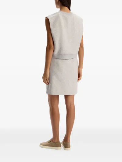 12 Storeez Drawstring-waist Terry Skirt In Gray