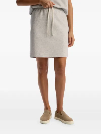 12 Storeez Drawstring-waist Terry Skirt In Gray