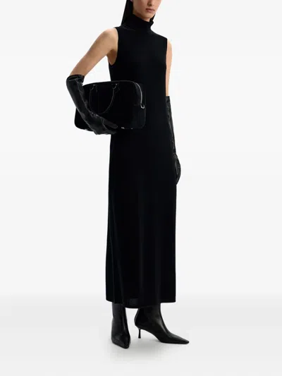 12 Storeez Roll-neck Maxi Dress In Black