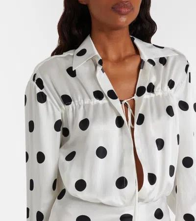 David Koma Polka-dot Silk Satin Minidress In Animal Print