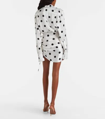 David Koma Polka-dot Silk Satin Minidress In Animal Print