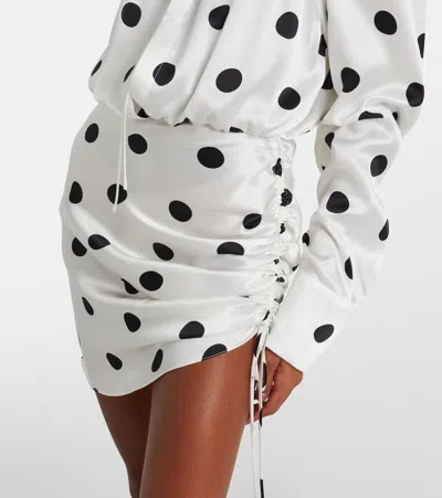 David Koma Polka-dot Silk Satin Minidress In Animal Print