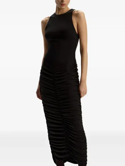 12 Storeez Draped Maxi Dress In Black