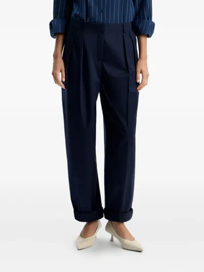 12 Storeez Pleated Trousers In Blue