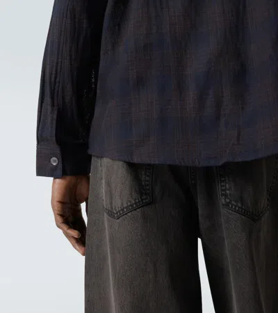 Frame Long Sleeve Button Front Wool Shirt In Blue