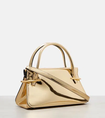 Givenchy Pinch Mini Shoulder Bag In Metallic Leather In Gold