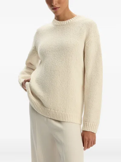 12 Storeez Round Neck Sweater In Neutral
