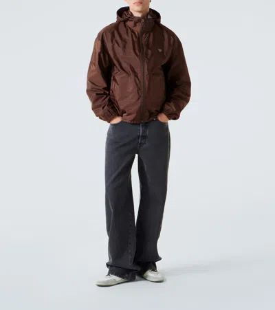 Prada Collapse Re-nylon And Suede Elasticized Sneakers In Gray