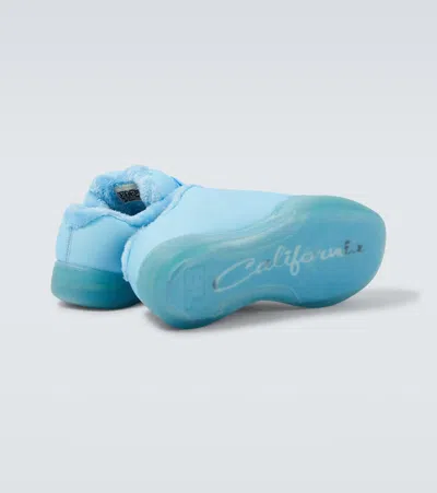 Erl Vamp Padded Terry-lined Sneakers In Blue