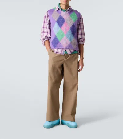 Erl Vamp Padded Terry-lined Sneakers In Blue