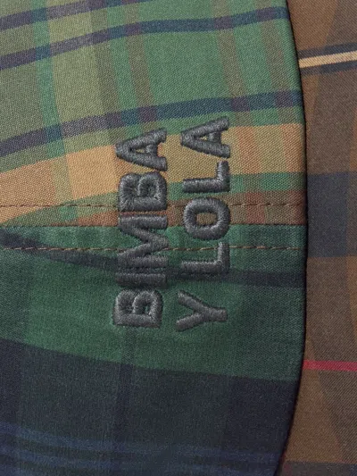 Bimba Y Lola Patchwork-checks Cotton Beanie Hat In Brown