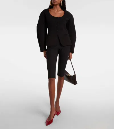 Jacquemus Tourni Snake-effect Leather Pumps In Red