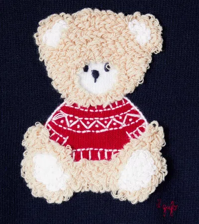 Il Gufo Patch-appliqué Virgin Wool Sweater In Blue