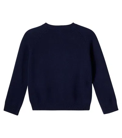 Il Gufo Patch-appliqué Virgin Wool Sweater In Blue