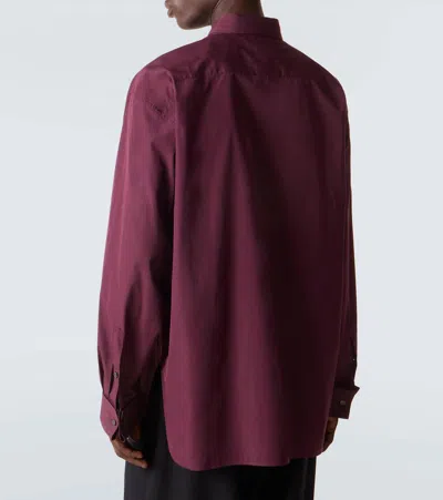 Dries Van Noten Cotton Poplin Shirt In Burgundy