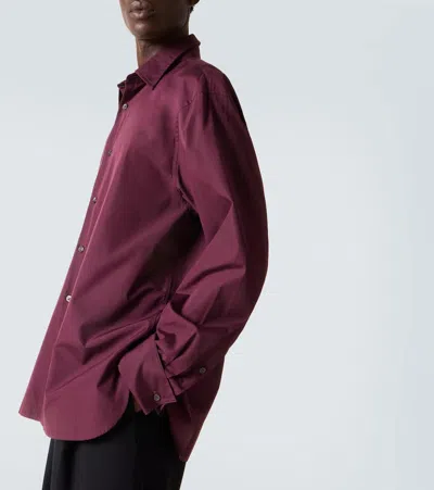 Dries Van Noten Cotton Poplin Shirt In Burgundy