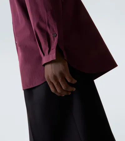 Dries Van Noten Cotton Poplin Shirt In Burgundy