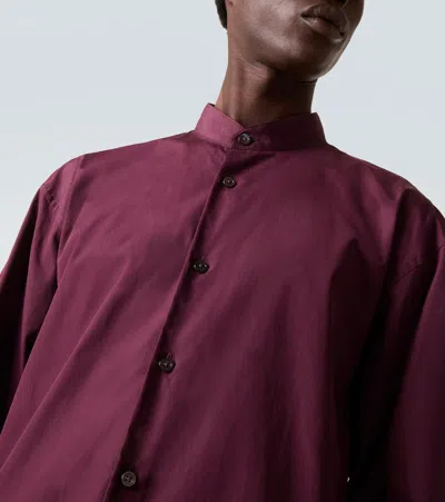 Dries Van Noten Cotton Poplin Shirt In Burgundy
