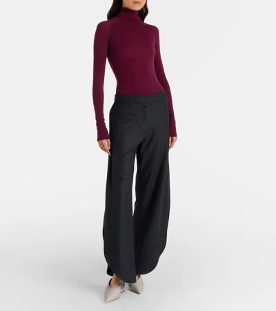 Alaïa Cube Pointed Toe Wedge Mule In Metallic