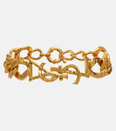 Saint Laurent Cassandre Chain Bracelet In Gold