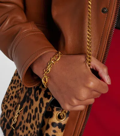 Saint Laurent Cassandre Chain Bracelet In Gold