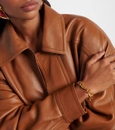 Saint Laurent Cassandre Chain Bracelet In Gold