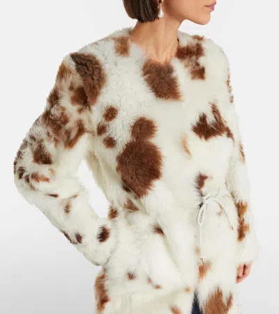 Zimmermann Hypnotic Shearling Coat In Multi