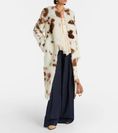 Zimmermann Hypnotic Shearling Coat In Multi