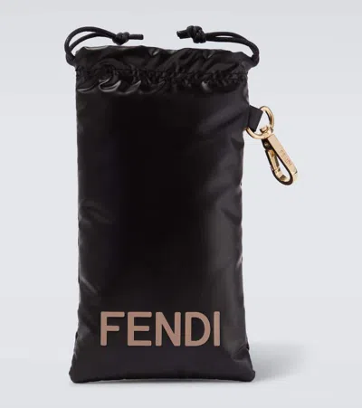 Fendi Ness Rectangular Sunglasses In Gold