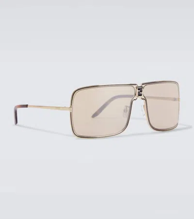 Fendi Ness Rectangular Sunglasses In Gold