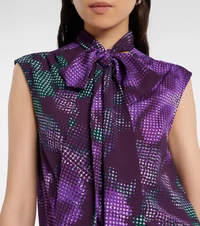 Dries Van Noten Floral Tie-neck Top In Multi
