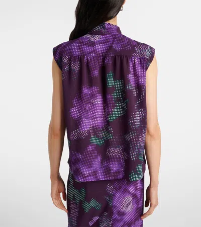 Dries Van Noten Floral Tie-neck Top In Multi