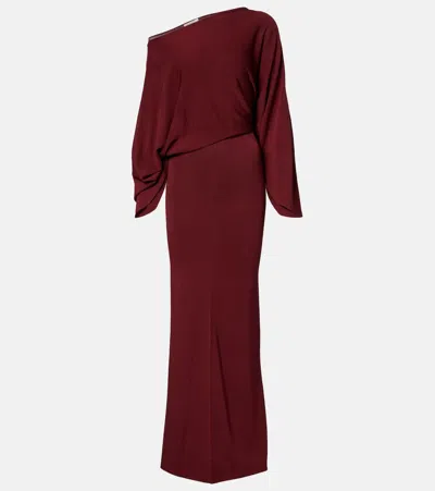 Aya Muse One-shoulder Maxi Dress In Burgundy