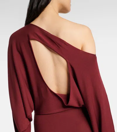 Aya Muse One-shoulder Maxi Dress In Burgundy