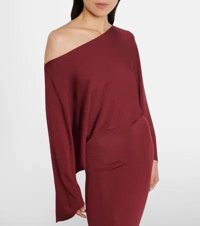 Aya Muse One-shoulder Maxi Dress In Burgundy