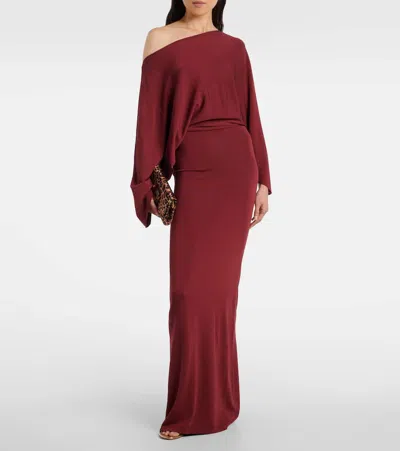 Aya Muse One-shoulder Maxi Dress In Burgundy