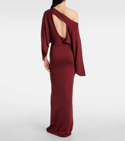 Aya Muse One-shoulder Maxi Dress In Burgundy