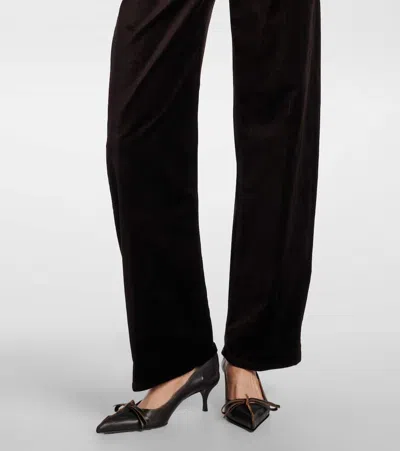 Citizen Of Humanity Womens Citizens Of Humanity Ayla Baggy Wide-leg High-rise Velvet Jeans In Brown