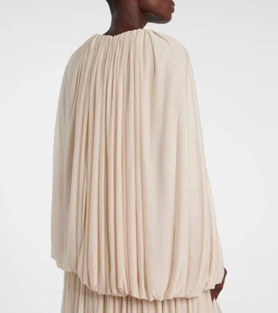 Calvin Klein Collection Angelina Draped Gown In Neutral