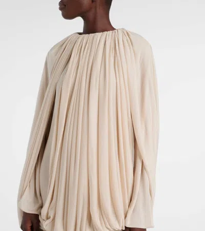 Calvin Klein Collection Angelina Draped Gown In Neutral