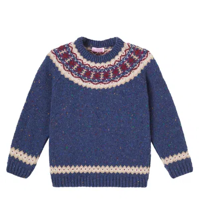 La Coqueta Fair Isle Wool-blend Sweater In Blue