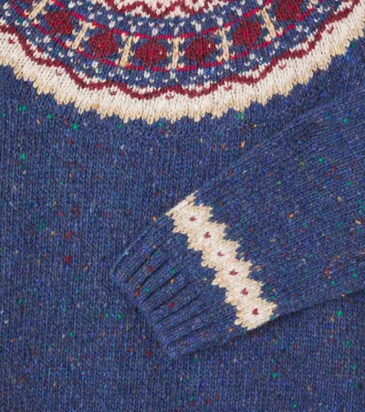 La Coqueta Fair Isle Wool-blend Sweater In Blue