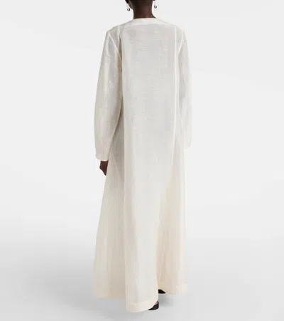Tory Burch Linen-silk Pleated Midi Kaftan In White