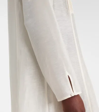 Tory Burch Linen-silk Pleated Midi Kaftan In White